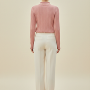 Women's Ruffled Knit Turtleneck Sweater