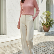 Women's Ruffled Knit Turtleneck Sweater