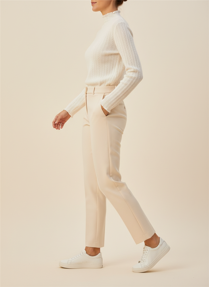 Women's Ruffled Knit Turtleneck Sweater