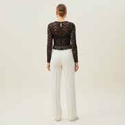 Women's Lace Sheer Long Sleeve Top
