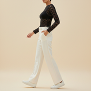 Women's Lace Sheer Long Sleeve Top