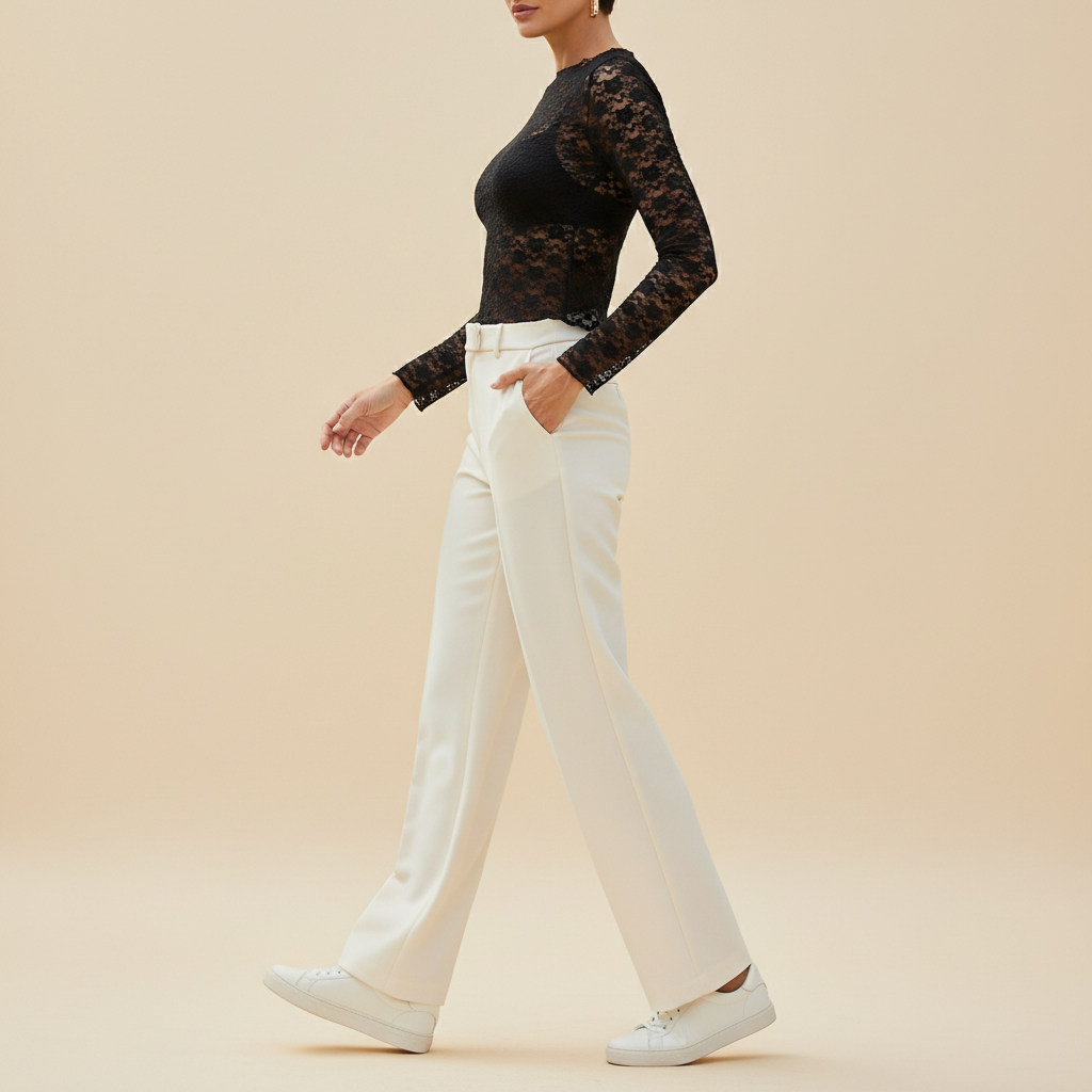 Women's Lace Sheer Long Sleeve Top