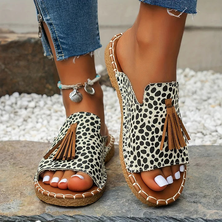 Women's Neutral Leather Sandals