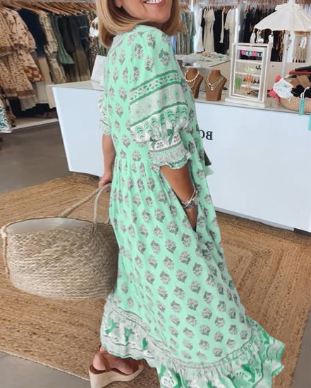 Women's Floral V-Neck Dress