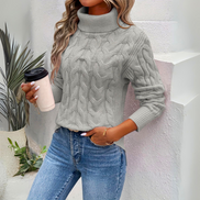 Women's Cable Knit Roll Neck Jumper