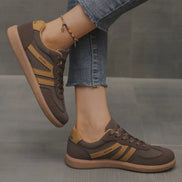 Women's Beige Fabric Sneakers