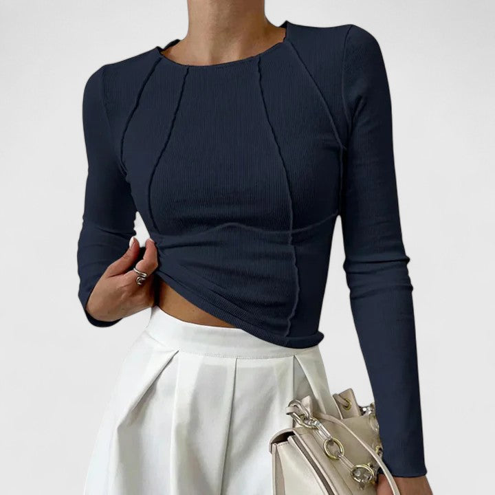 Women's Solid Jersey Long Sleeve Top