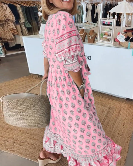Women's Floral V-Neck Dress