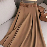 Women's Solid Cotton A-Line Skirt
