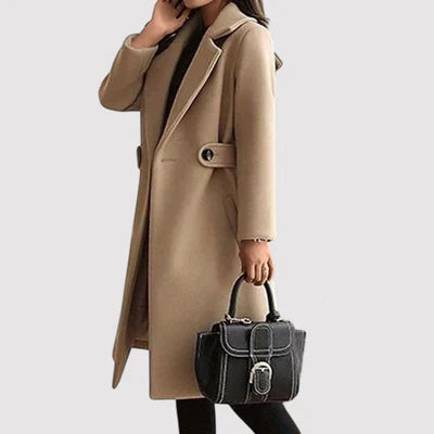 Women's Solid Wool Belted Coat