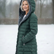 Women's Solid Fleece Puffer Coat
