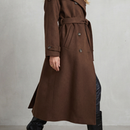 Women's Solid Wool Trench Coat