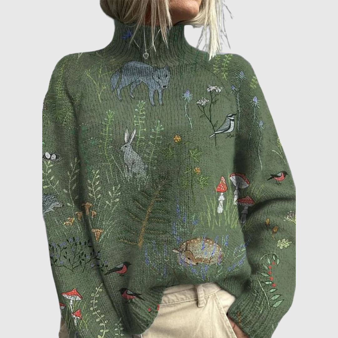 Women's Solid Knit Turtleneck Sweater
