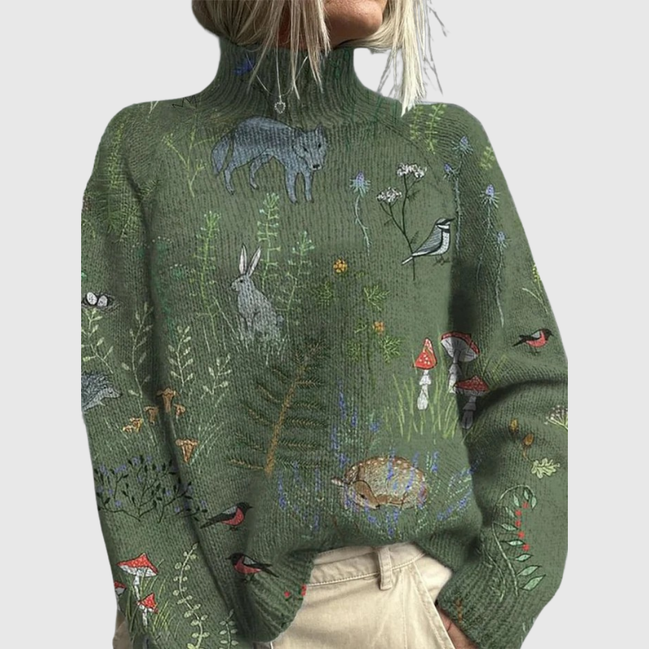 Women's Solid Knit Turtleneck Sweater