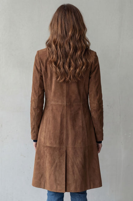 Women's Vintage Suede Longline Coat