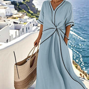 Women's Striped Cotton Summer Dress