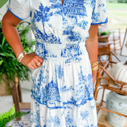 Women's Toile Cotton Maxi Dress