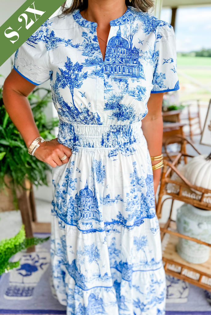 Women's Toile Cotton Maxi Dress