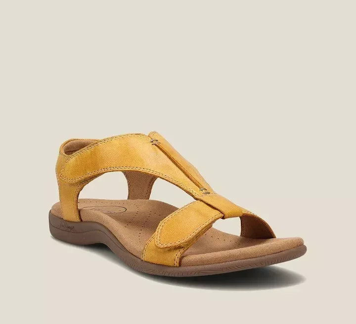 Women's Black Leather Orthopaedic Sandals