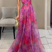 Women's Solid Chiffon Maxi Dress