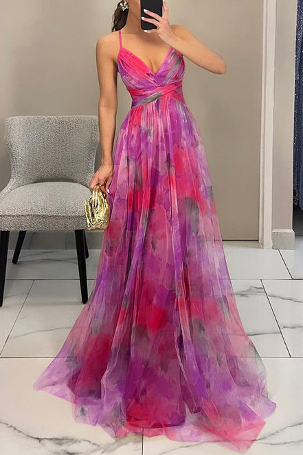 Women's Solid Chiffon Maxi Dress