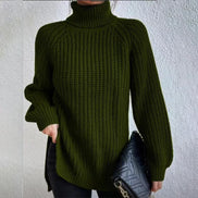 Women's Solid Knit Turtleneck Jumper