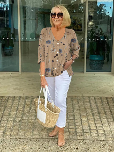 Women's Printed Cotton Tunic Top
