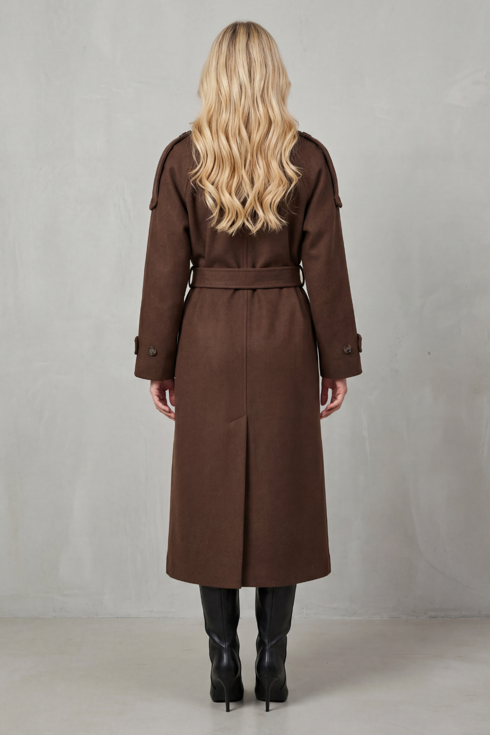 Women's Solid Wool Trench Coat