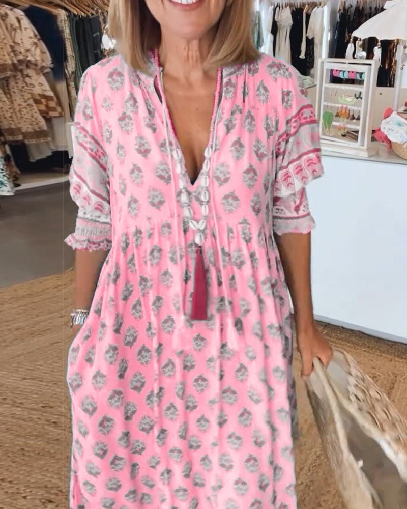Women's Floral V-Neck Dress