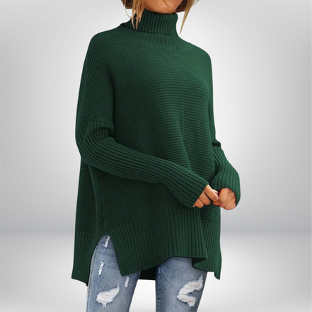 Women's Plain Knit Turtleneck Jumper