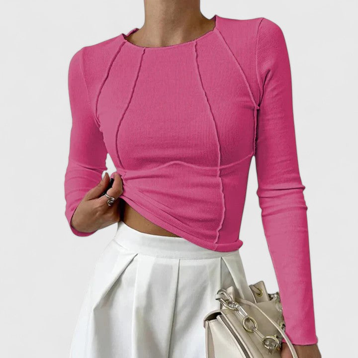 Women's Solid Jersey Long Sleeve Top