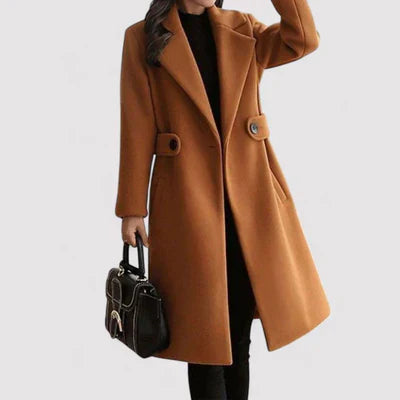 Women's Solid Wool Belted Coat