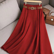 Women's Solid Cotton A-Line Skirt