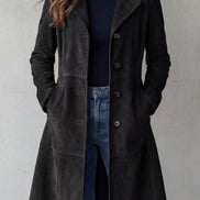 Women's Vintage Suede Longline Coat