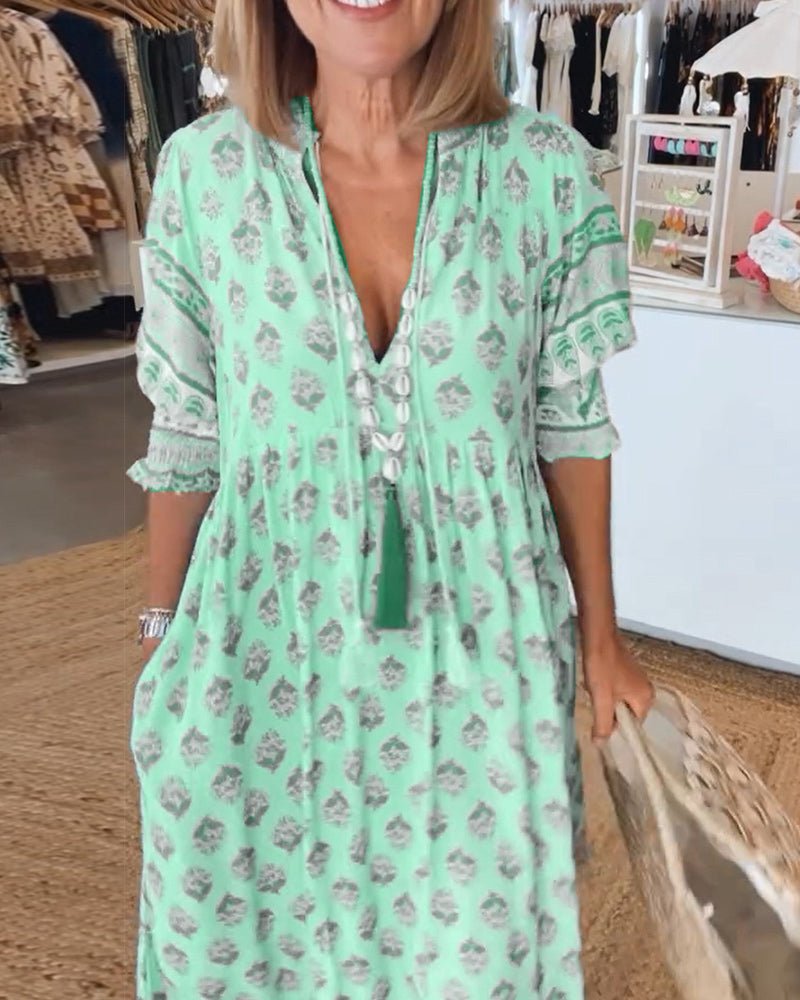Women's Floral V-Neck Dress