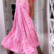 Women's Solid V-Neck Maxi Dress