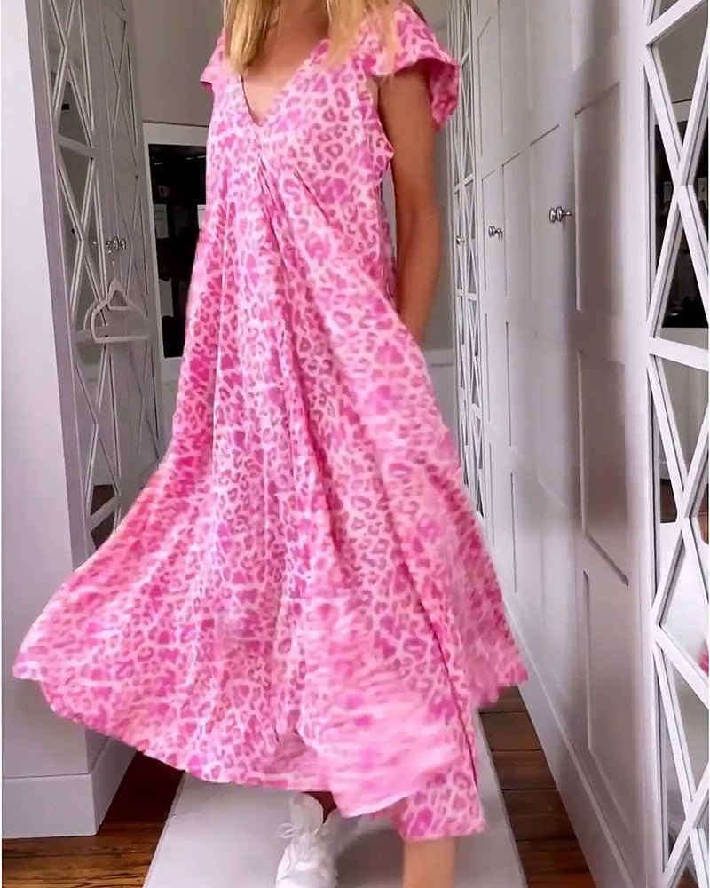 Women's Solid V-Neck Maxi Dress