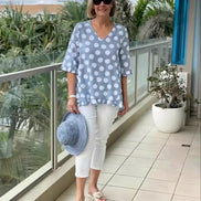 Women's Vintage Printed Cotton Top