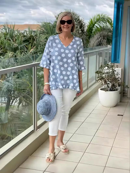 Women's Vintage Printed Cotton Top