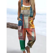 Women's Colourful Striped Cotton Overalls