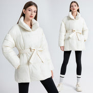 Women's Solid Quilted Wool Coat