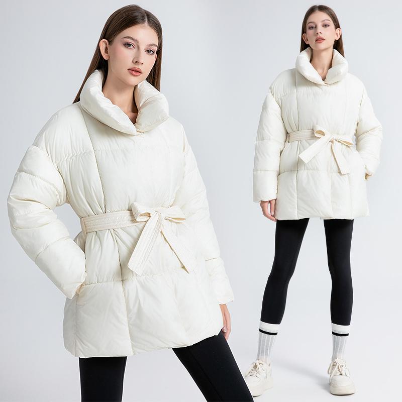 Women's Solid Quilted Wool Coat