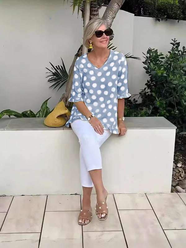 Women's Vintage Printed Cotton Top