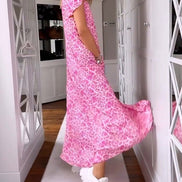 Women's Solid V-Neck Maxi Dress