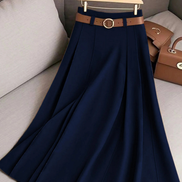 Women's Solid Cotton A-Line Skirt