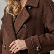 Women's Solid Wool Trench Coat