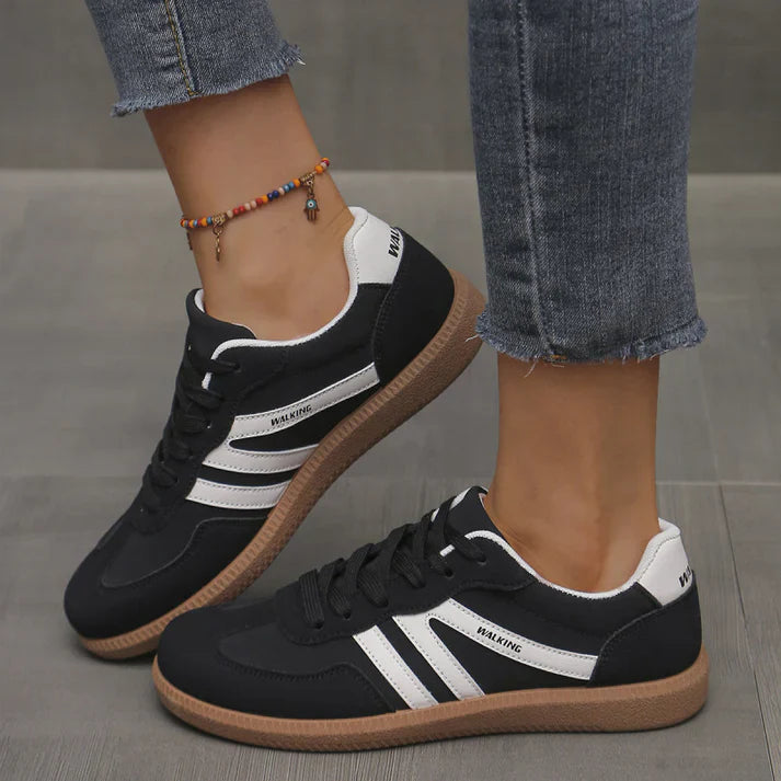 Women's Beige Fabric Sneakers
