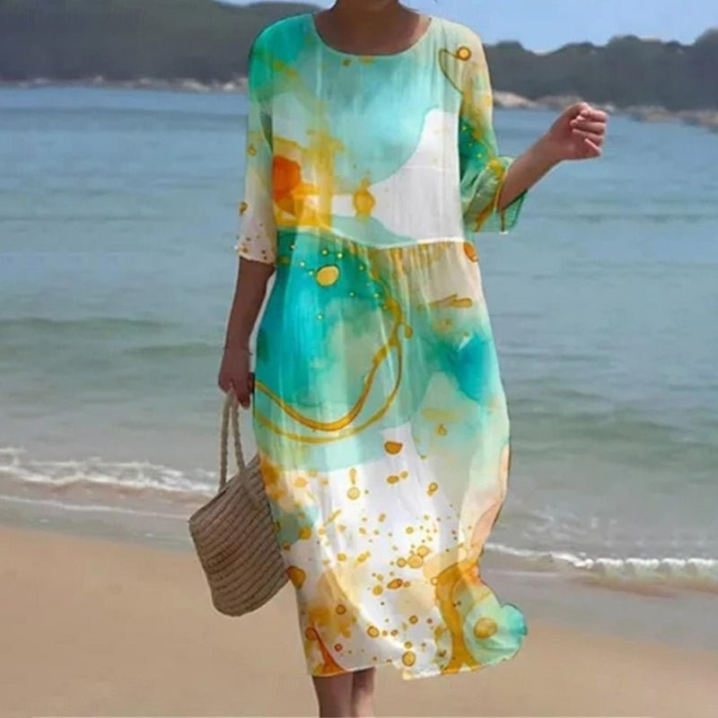 Women's Sunset Floral Cotton Dress