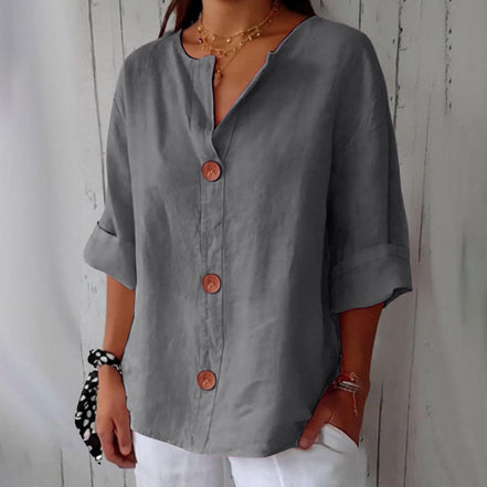 Women's Solid Cotton Blouse