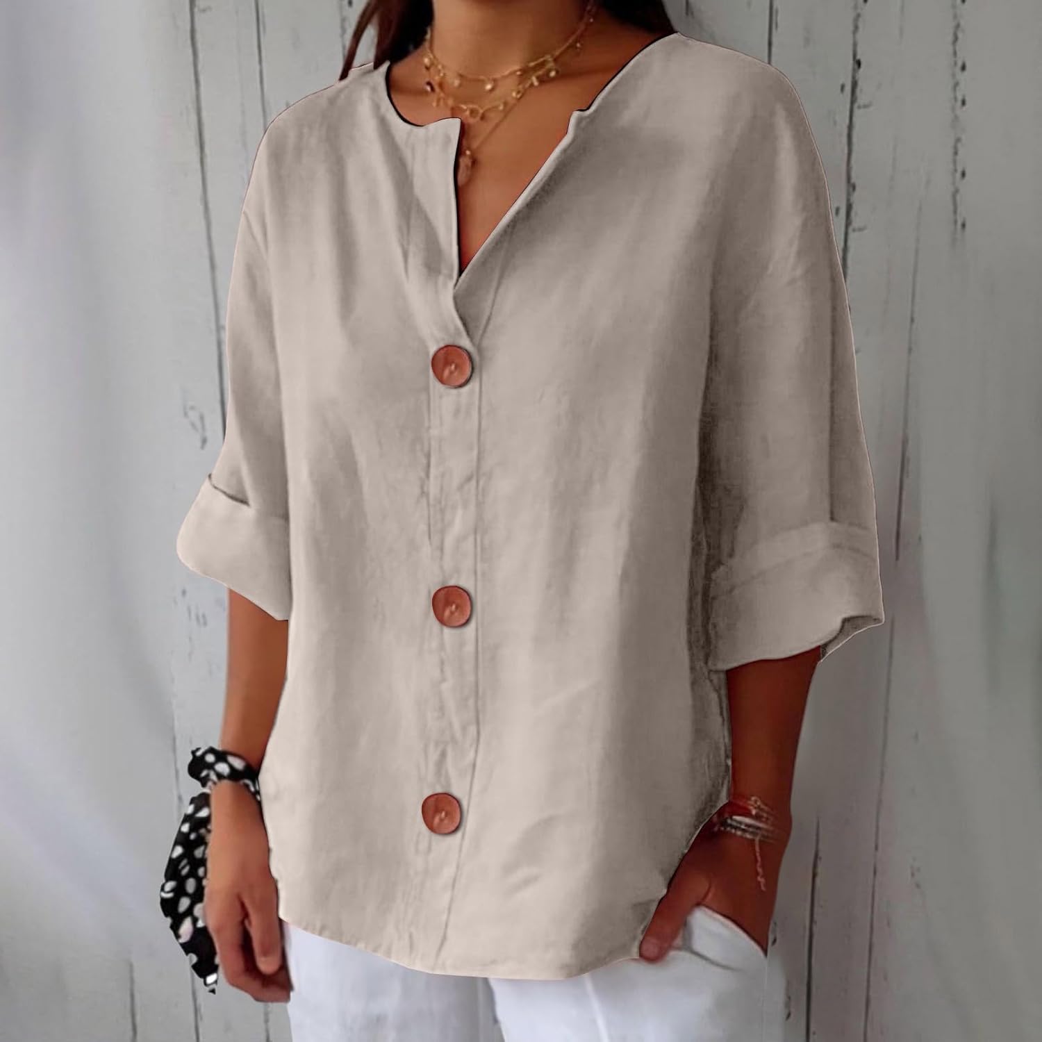 Women's Solid Cotton Blouse